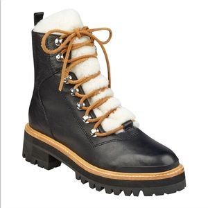 Size 8.5 Marc Fisher Izzie Shearling Lace-Up Boot